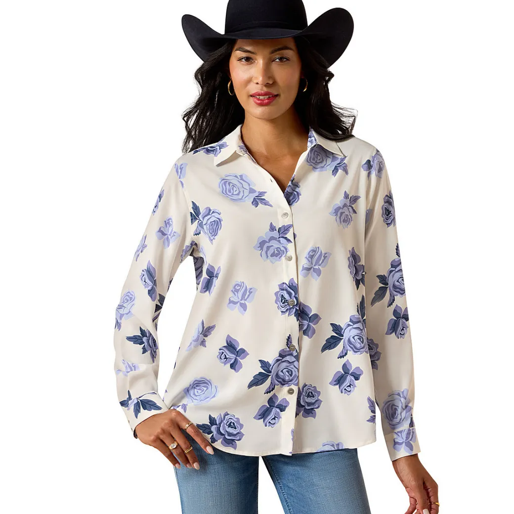 Ariat Homestyle Roses Are Blue Shirt