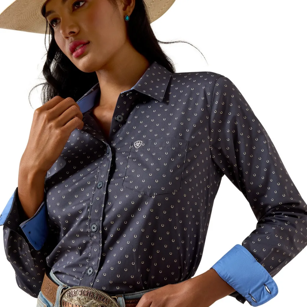 Ariat Kirby Ombre Blue Horseshoe Shirt