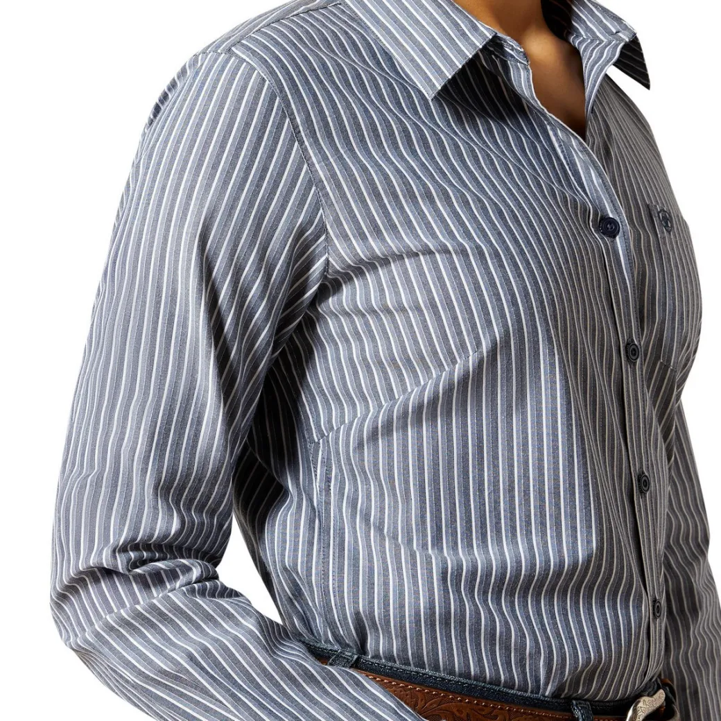 Ariat Kirby Stretch Dress Blue Stripe Shirt
