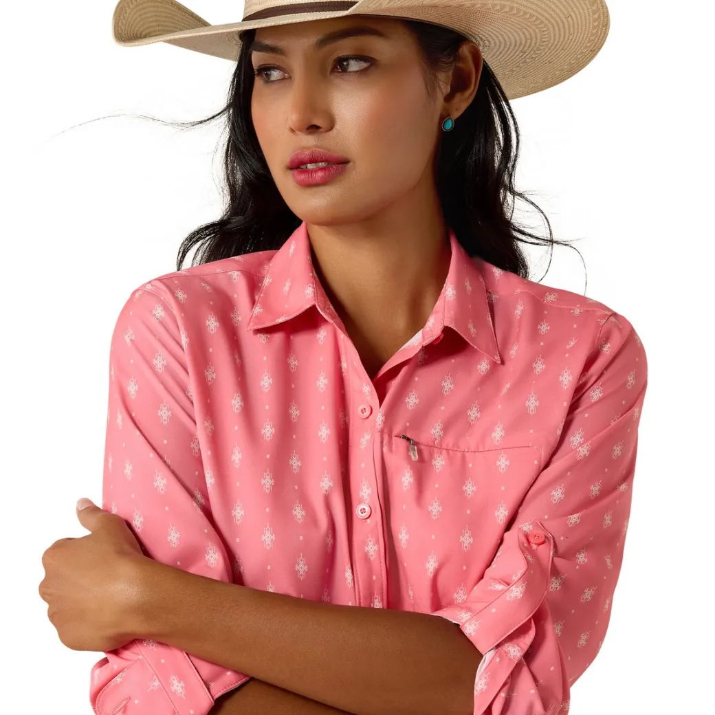 Ariat VentTEK LS Shirt | Sunkissed Coral Print