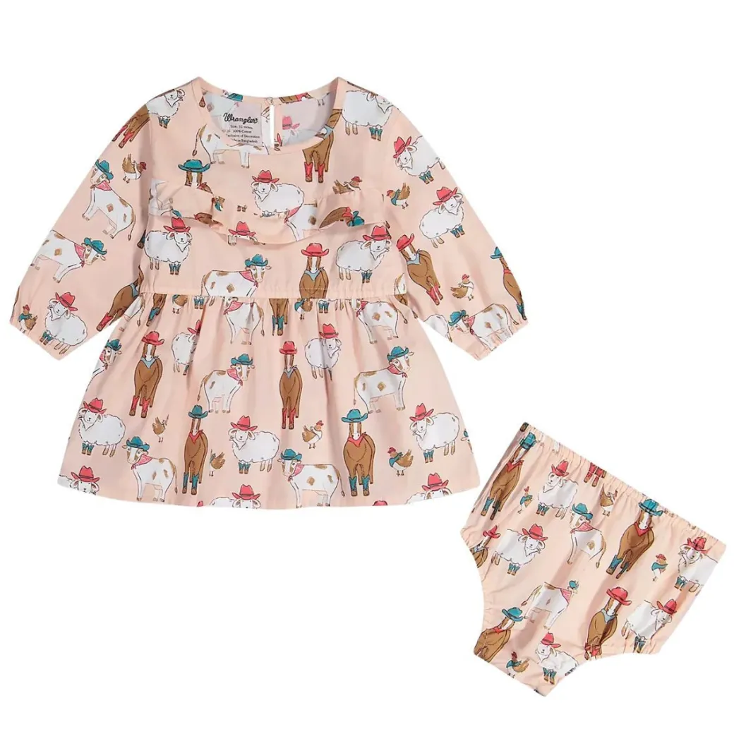 Baby Wrangler Fun Farm Print Dress Set