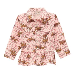 Baby Wrangler Pink Print Snap Top