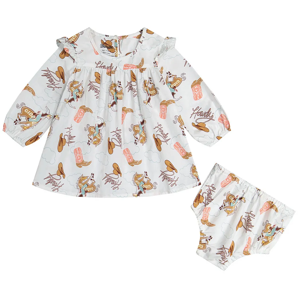 Baby Wrangler Rodeo Print Dress Set