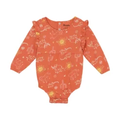 Baby Wrangler Ruffle Western Print Onesie