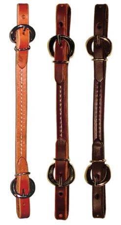 Berlin Sewn Leather Curb Strap - Harness, Latigo, Dark Oil