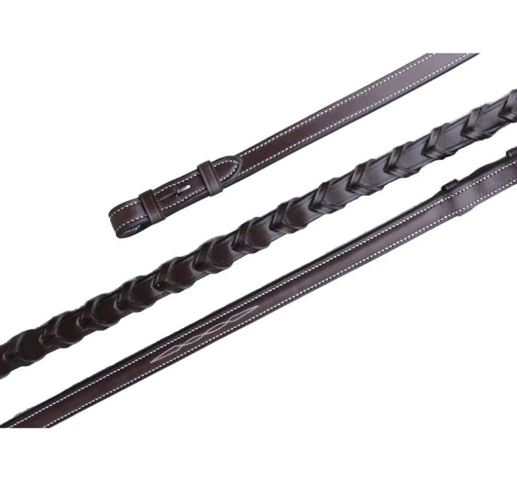 Black Oak Fancy Stitch Laced Reins