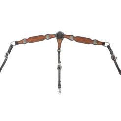 BLR Basketweave Turquoise Concho Breast Collar