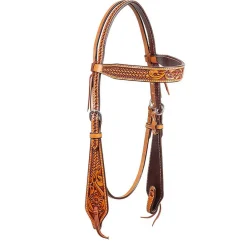 BLR Carved Floral Brow Headstall