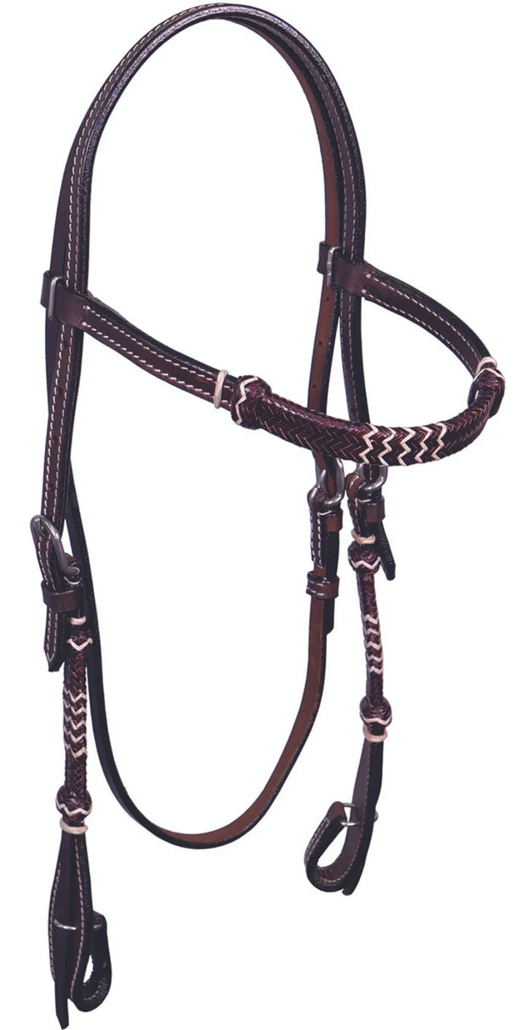 BLR Rawhide Turquoise Brow Headstall