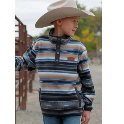 Boys Cinch Striped Fleece Pullover