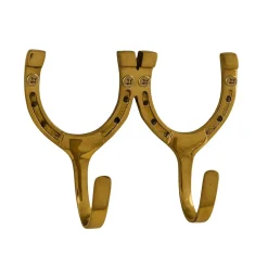 Brass Horseshoe Hook | Double