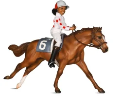 Breyer Cheryl White Jockey, Horse, Book Set