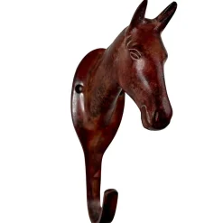 Brown Patina Brass Horse Head Hook