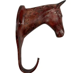 Brown Patina Brass Horse Head Hook