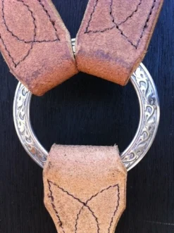 Buckaroo Leather Breast Collar with Engraved Rings