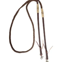 Cashel Flat Braid Roping Rein Rawhide Buttons