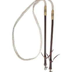 Cashel Flat Braid Roping Rein Rawhide Buttons