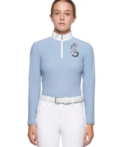 Cavalleria Toscana Girls Team Zip Long Sleeve Polo