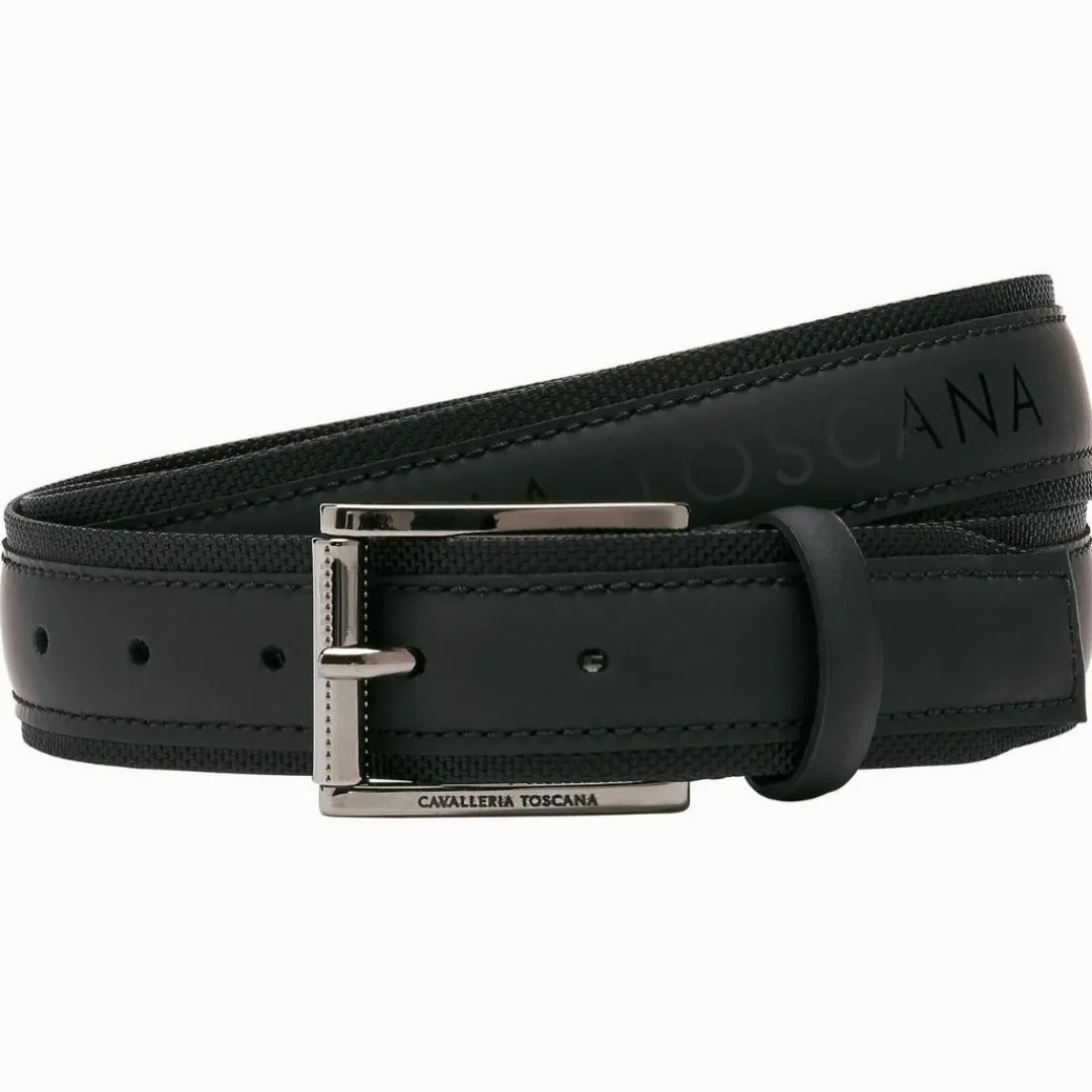 Cavalleria Toscana Men's Laser Cut Leather Belt