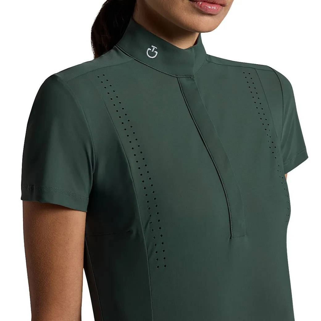 Cavalleria Toscana Perforated SS Show Shirt | Jungle Green