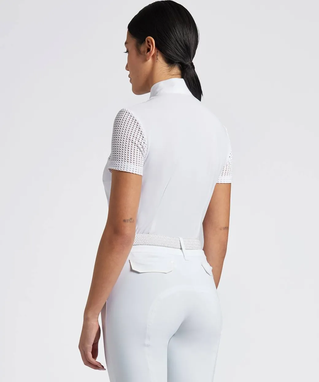 Cavalleria Toscana Perforated Yoke SS Show Shirt