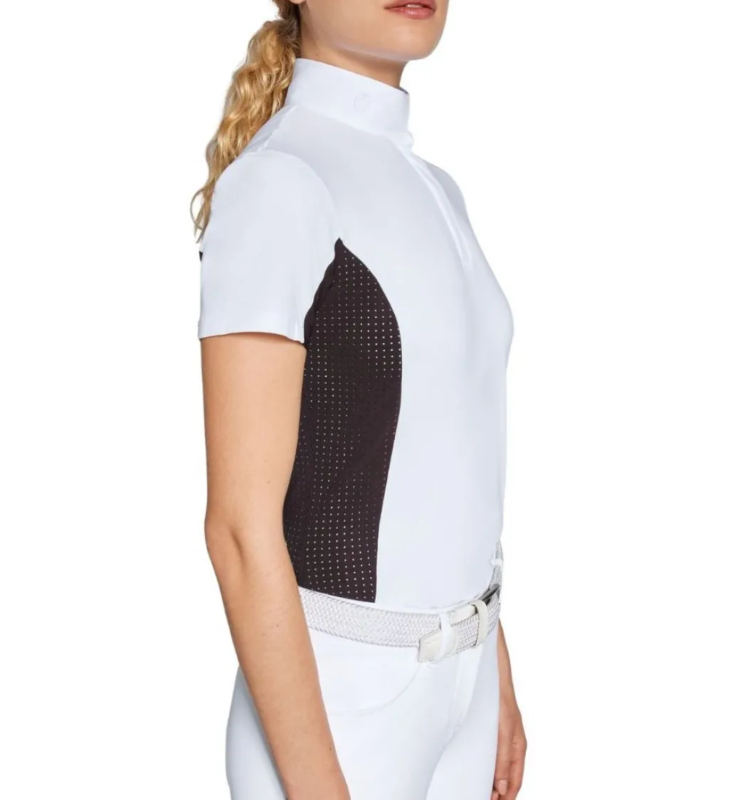 Cavalleria Toscana Perforated Insert Hunter Polo Short Sleeve