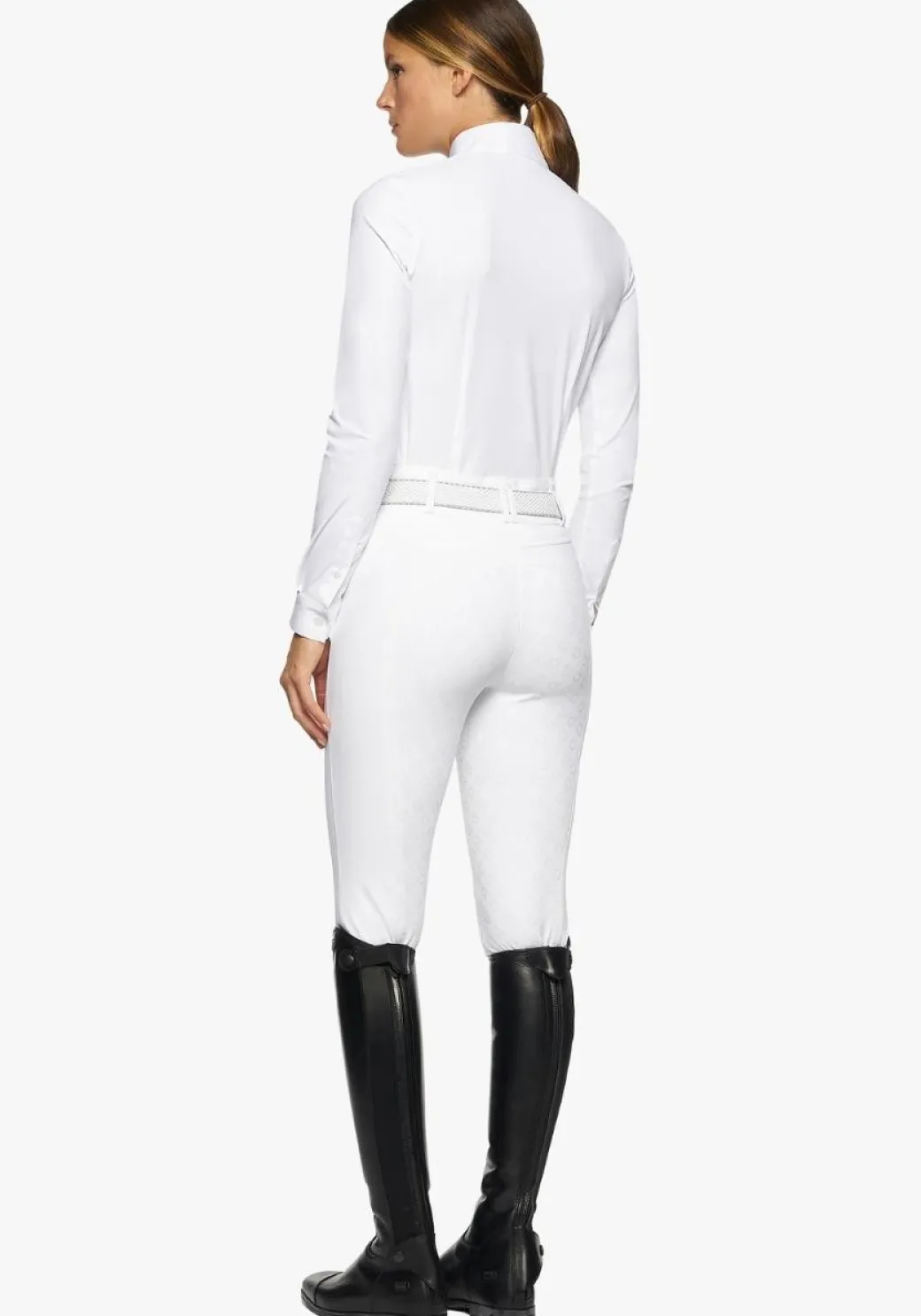 Cavalleria Toscana Perforated Insert Shirt Long Sleeve