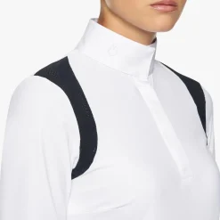 Cavalleria Toscana Perforated Insert Shirt Long Sleeve