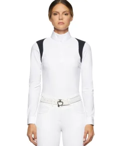 Cavalleria Toscana Perforated Insert Shirt Long Sleeve