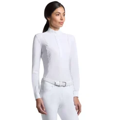 Cavalleria Toscana White Perforated LS Show Shirt