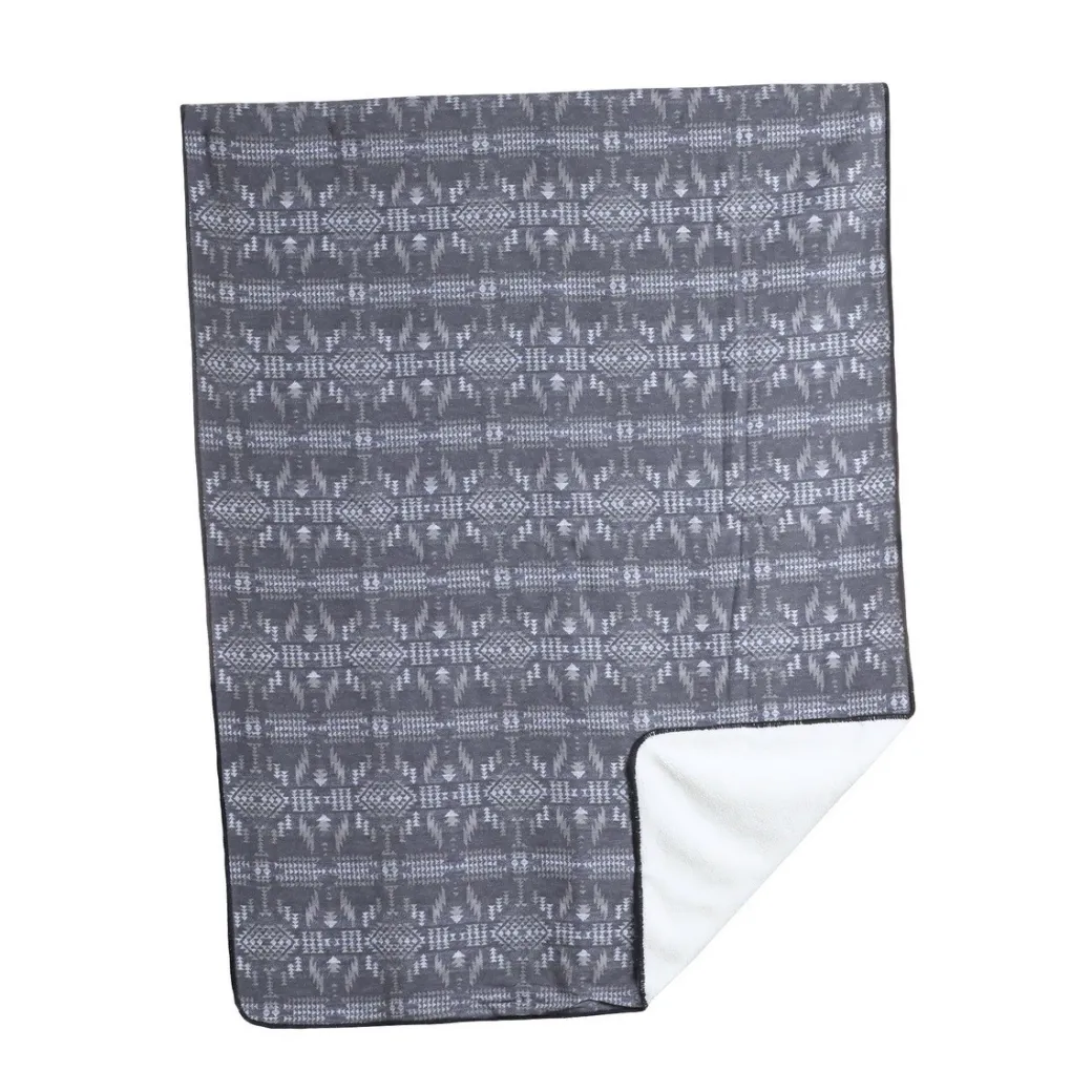 Charcoal Aztec Jacquard Berber Blanket