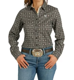 Cinch Grey Medallion Print Shirt