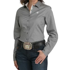 Cinch Grey Paisley Long Sleeve Shirt