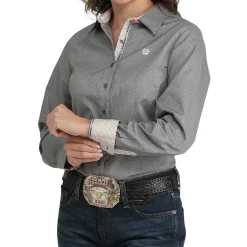 Cinch Grey Paisley Long Sleeve Shirt