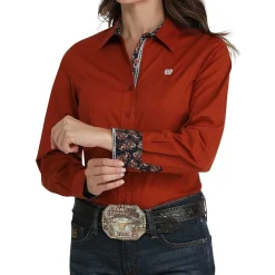 Cinch Stretch Autumn Red LS Shirt