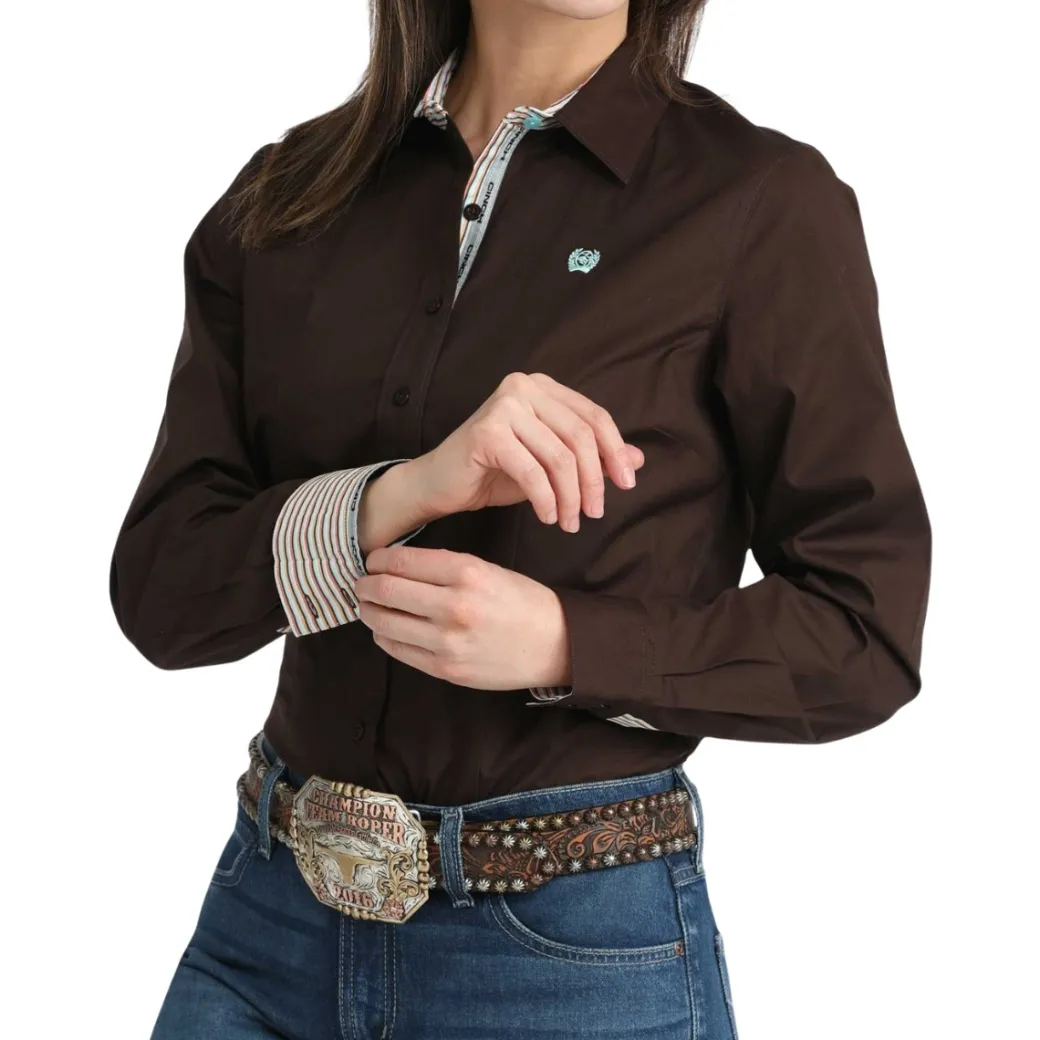 Cinch Stretch Java Brown LS Shirt