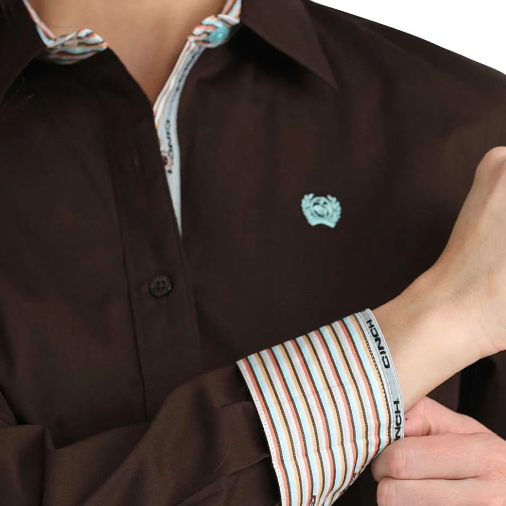 Cinch Stretch Java Brown LS Shirt
