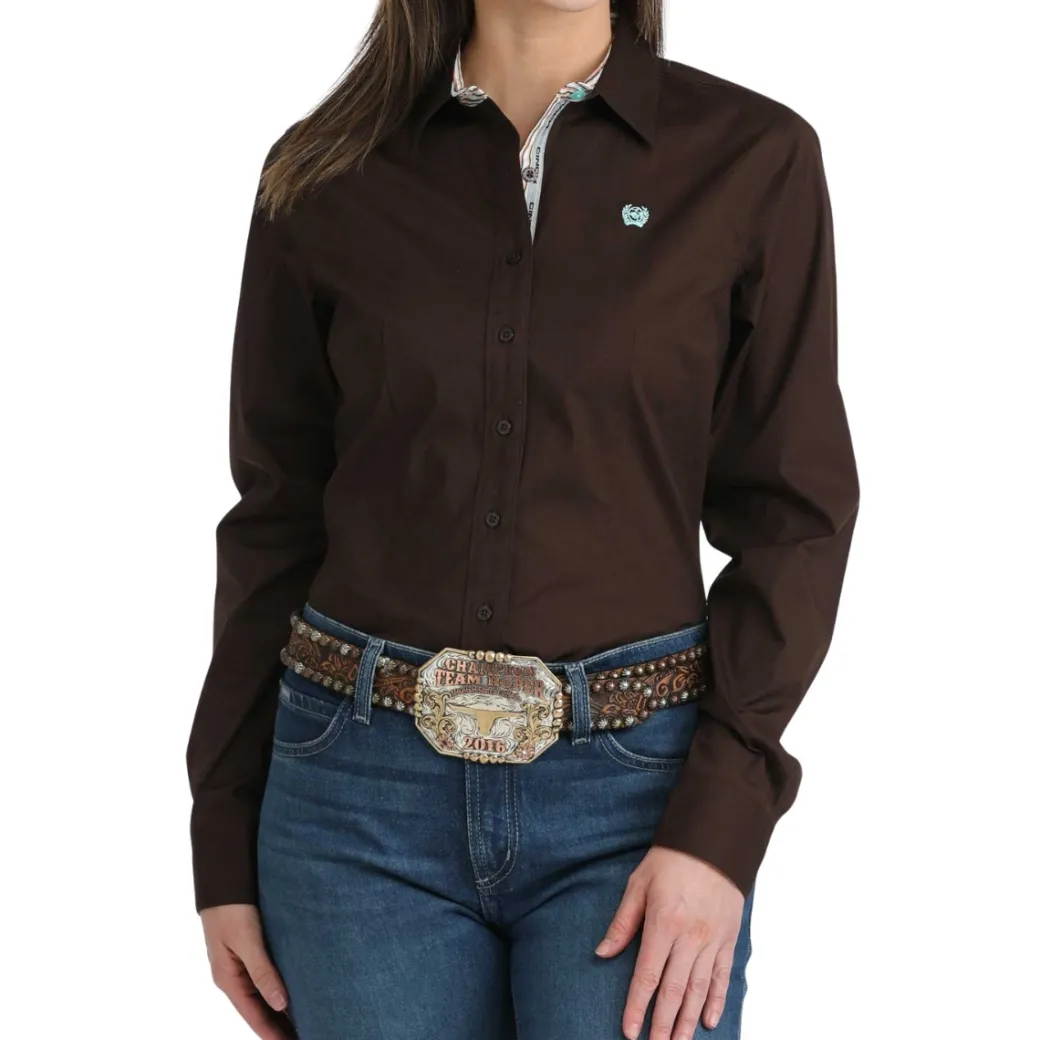 Cinch Stretch Java Brown LS Shirt