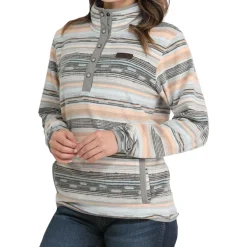 Cinch Stripe 1/4 Snap Fleece Pullover