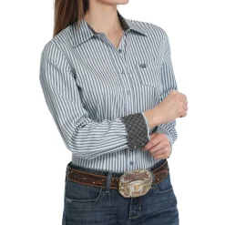 Cinch Tencel Blue Pinstripe Shirt