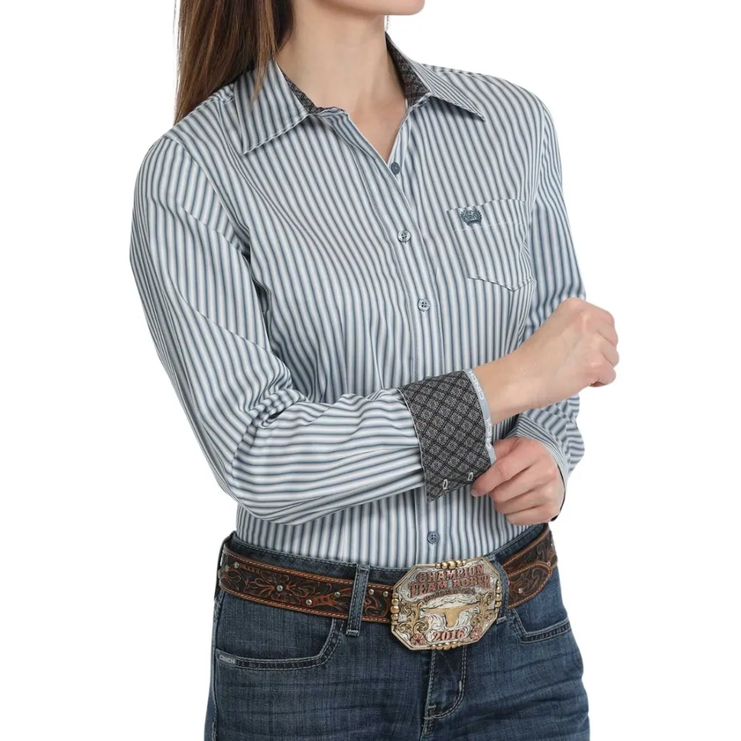 Cinch Tencel Blue Pinstripe Shirt