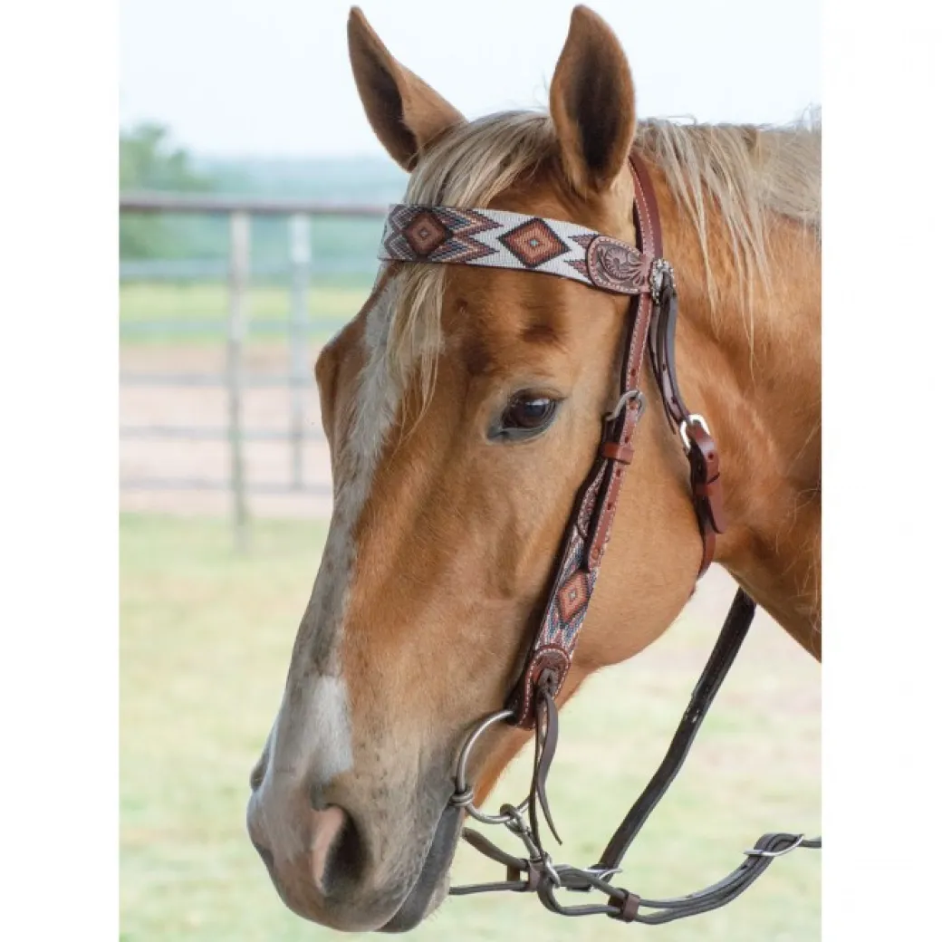Circle Y Beaded Aztec Infinity Brow Headstall