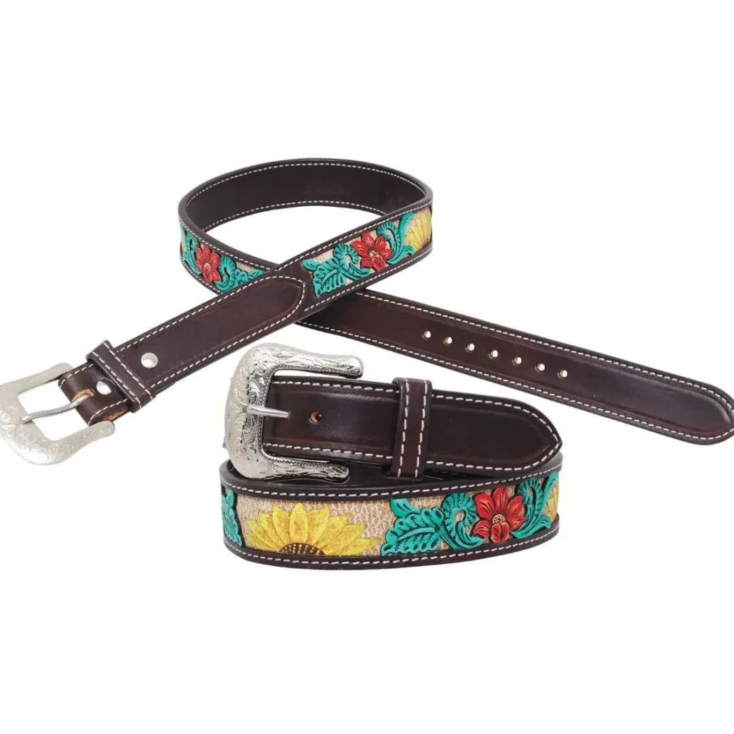 Circle Y Rising Sunflower Filigree Belt