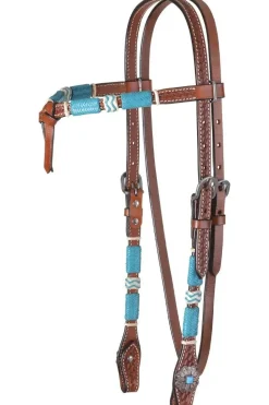 Circle Y Turquoise Round Up Futurity Brow Headstall
