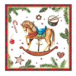 Classic Rocking Horse Holiday Paper Napkins