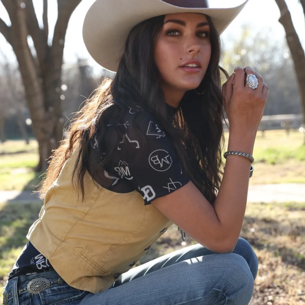 Cruel Denim Cotton Twill Cropped Vest