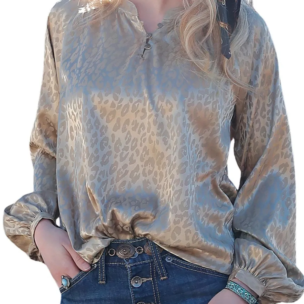 Cruel Denim Satin Jacquard Blouse