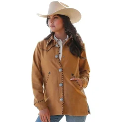 Cruel Denim Whip Stitch Concho Shacket