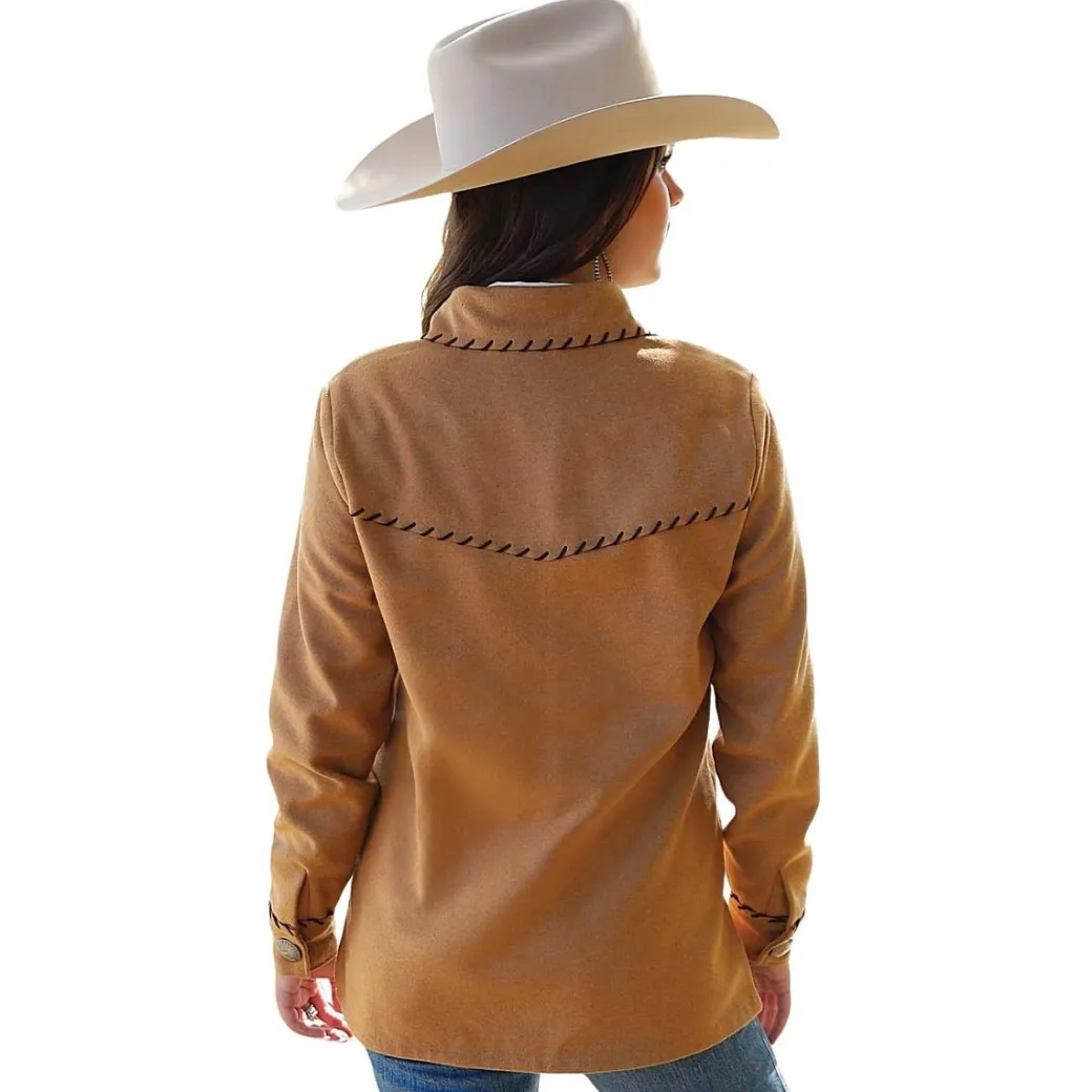 Cruel Denim Whip Stitch Concho Shacket