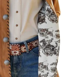 Cruel Denim Whip Stitch Concho Shacket